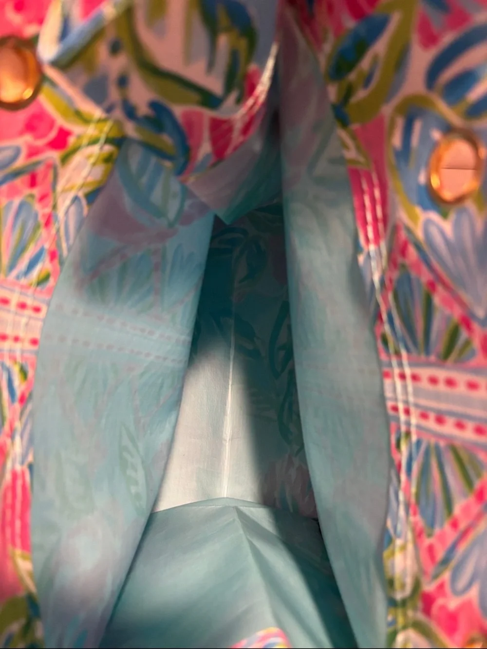 Lilly Pulitzer Pink Floral Reusable Market Tote - Picture 7 of 7